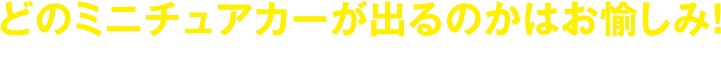 どのミニチュアカーが出るのかはお愉しみ!プレゼント期間:2019年11月16日(土)縲・020年1月31日(金)まで