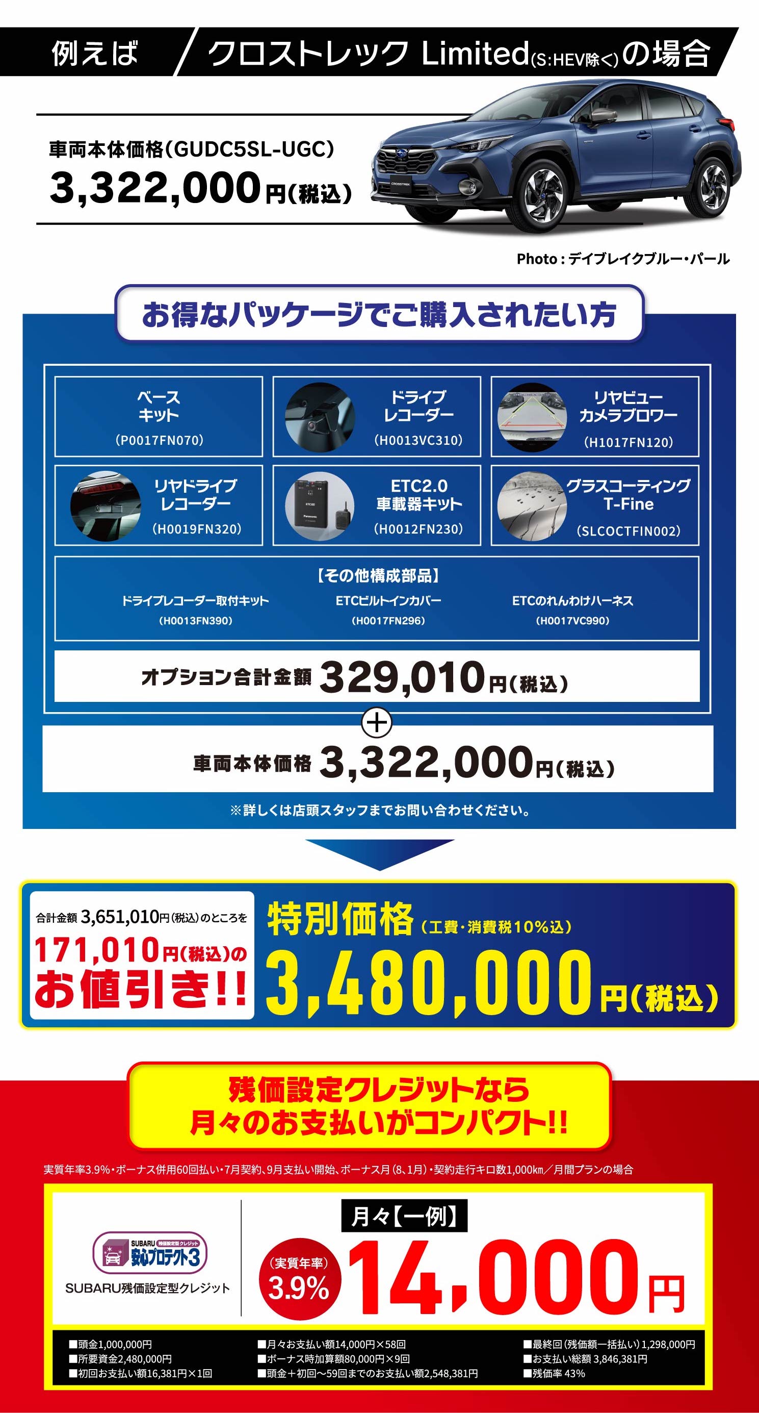 クロストレック Limited(S:HEV除く)の場合