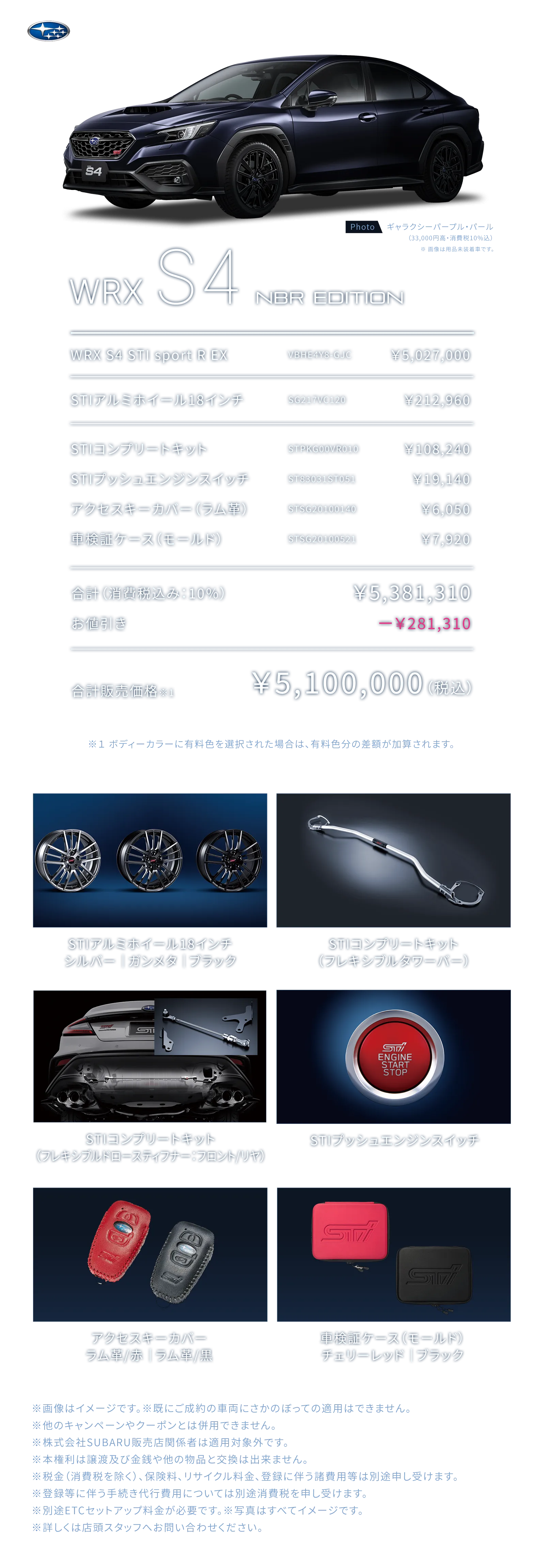 WRX S4 NBR EDITION 詳細