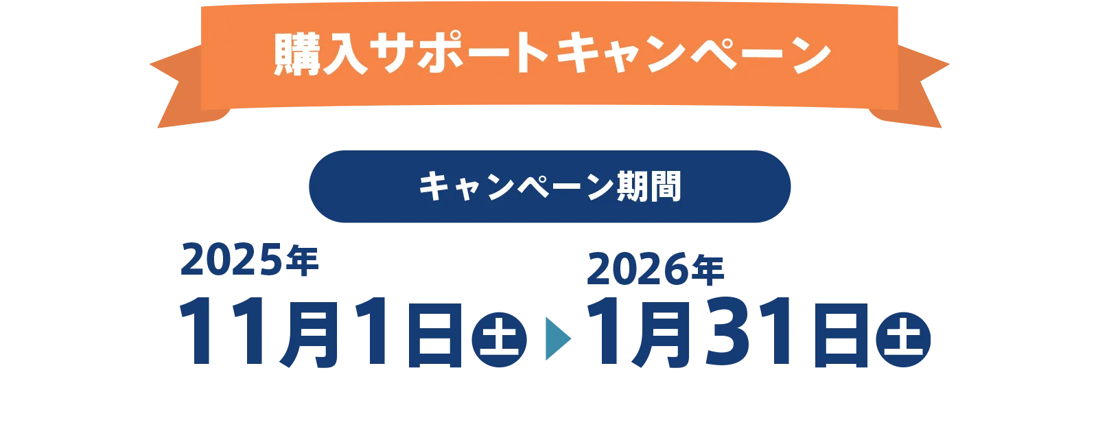 購入サポートキャンペーン 2025年11月1日（土）～2026年1月31日（土）まで