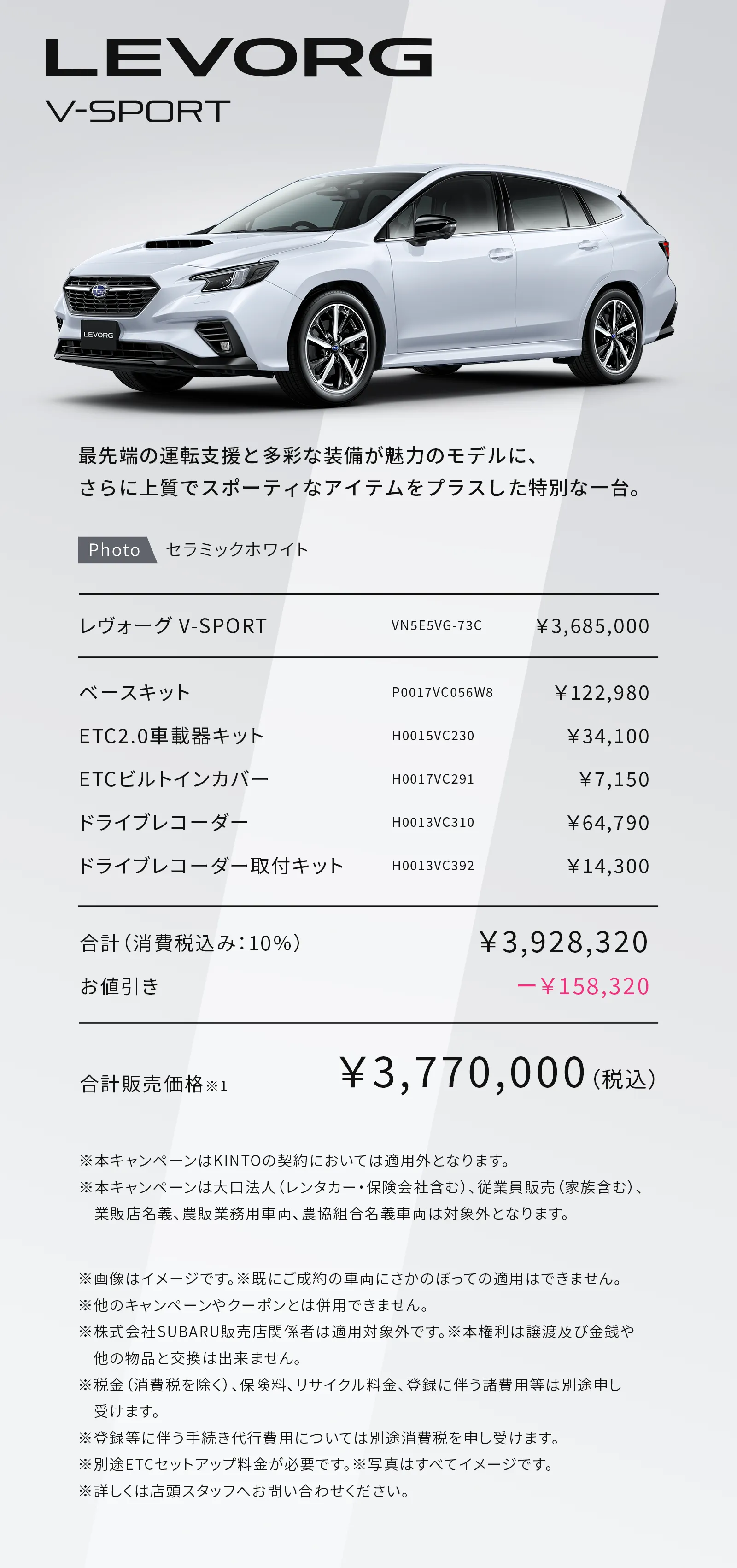 LEVORG V-SPORTの詳細